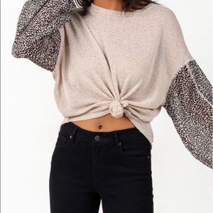 Tan and Leopard Francesca’s sweater
